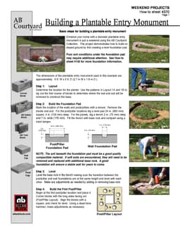 Building a Plantable Entry Monument