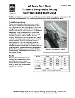 Structural Compressive Testing on Precast Bond Beam Grout Mix