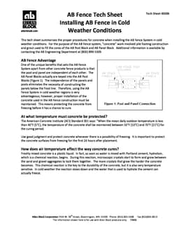 Installing the AB Fence in Cold Weather Conditions