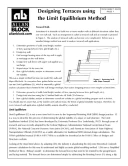 Designing Terraces using the Limit Equilibrium Method