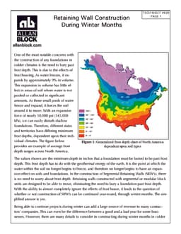 Constructing in Winter Months - Frost/Freeze